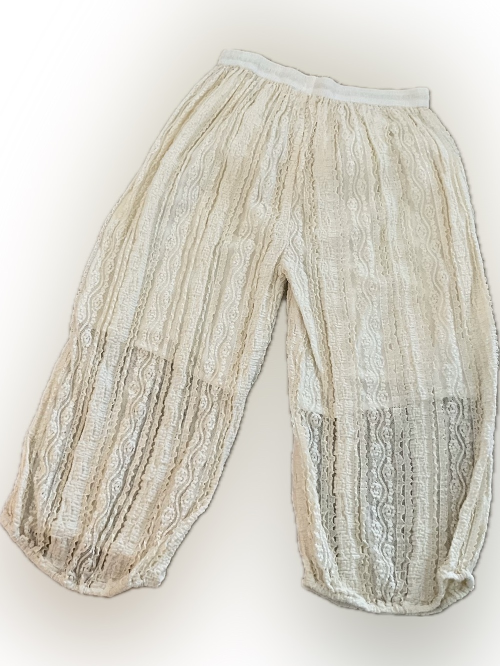Boho Lace Wide-Leg Pants - Cream - Picture 3 of 4